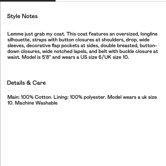 Oversized size 2 belted  trench coat - Picture 5 of 6